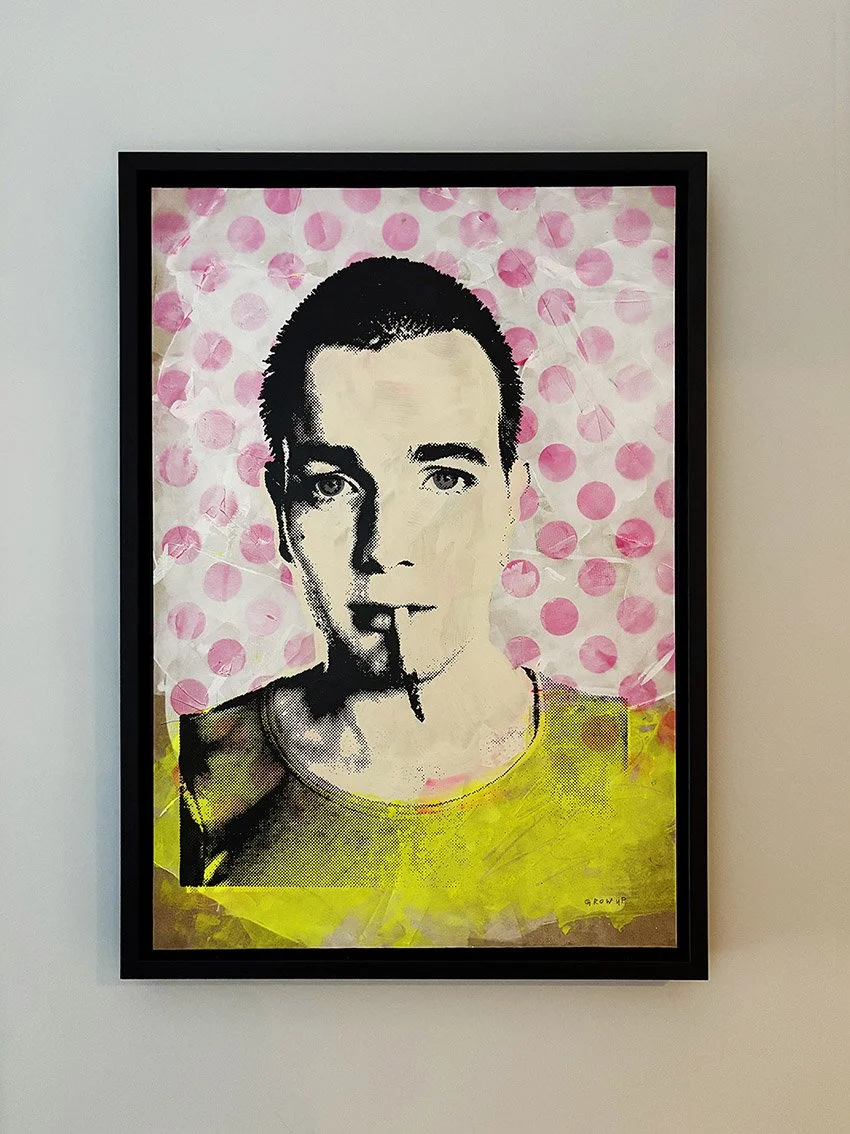 "Renton goes pop" Original Trainspotters artwork by Grow up