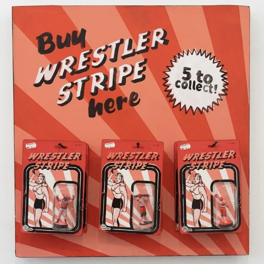 "Wrestler Stripe" 10 Collectable Hand-Painted Wrestling Figurines by Carl Stimpson