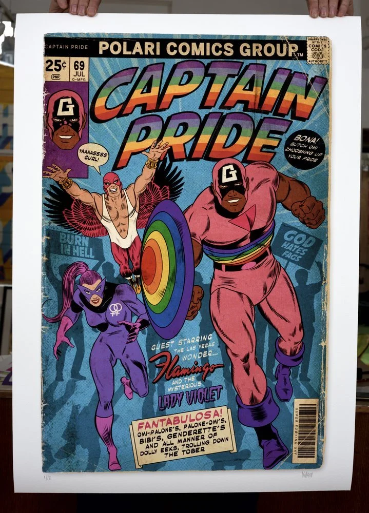 "Captain Pride" limited edition giclee print by Villain