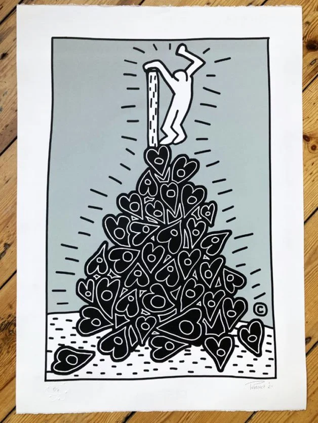 "Tribute to KH" limited edition screenprint by Mark Perronet