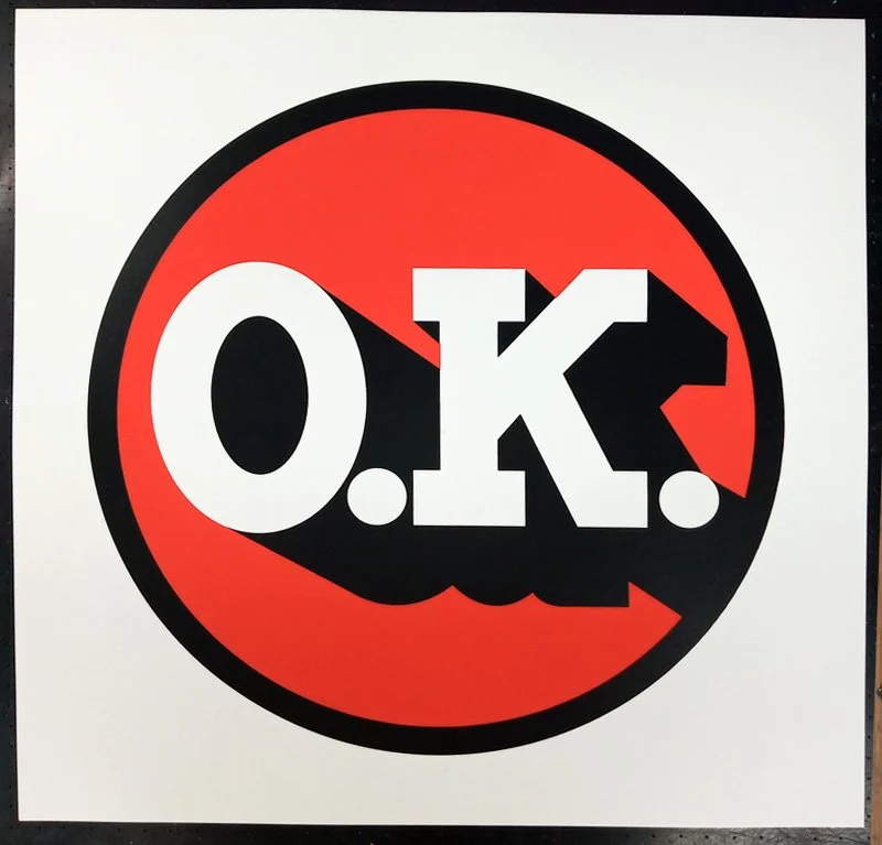 "OK red" limited edition screenprint by Mr Edwards