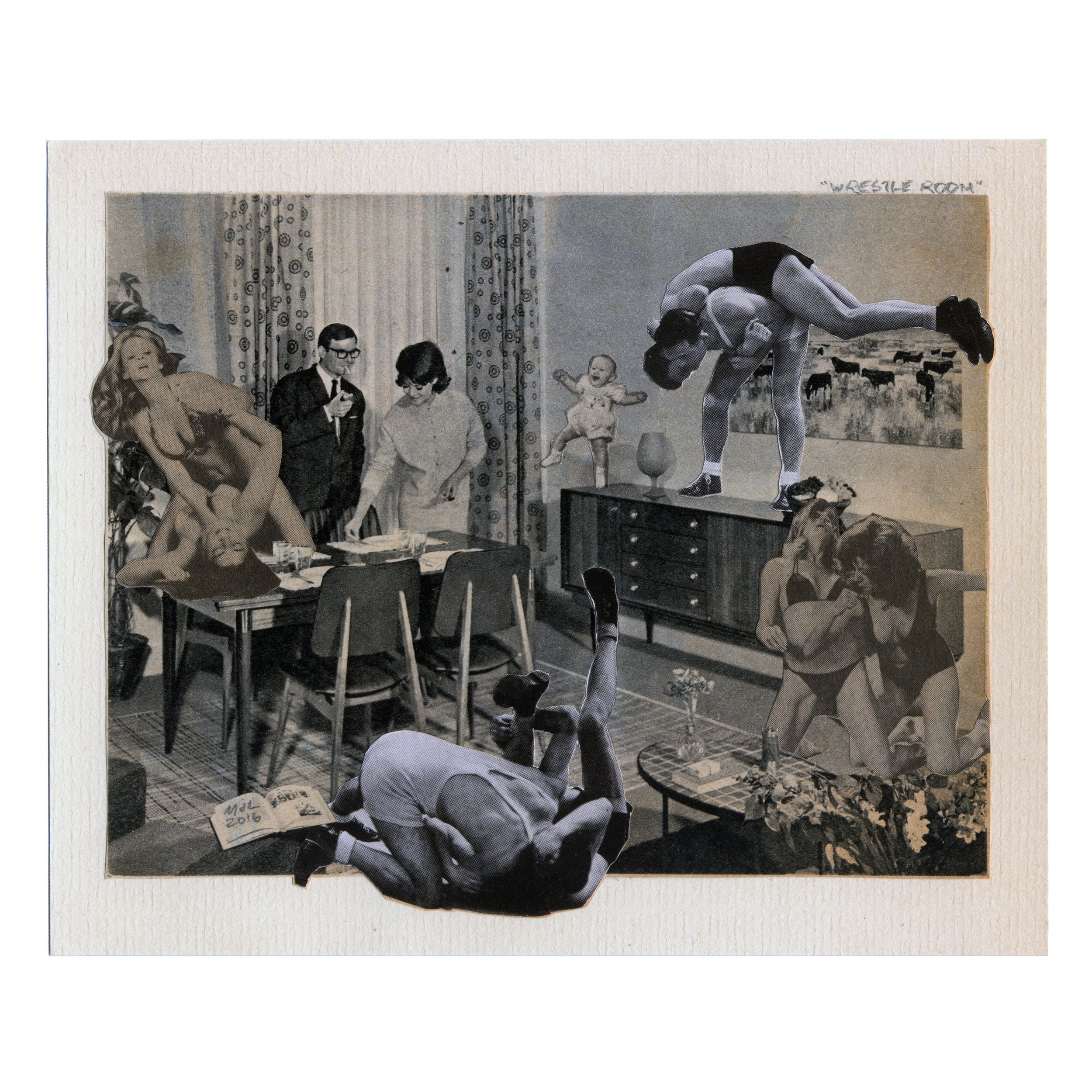 "Wrestle Room" Original Collage by Matt Littler