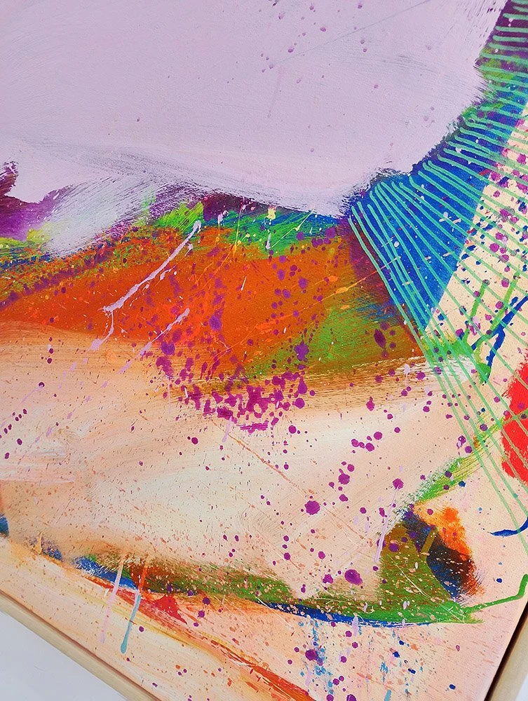 abstract colours on canvas by Jessie Woodward