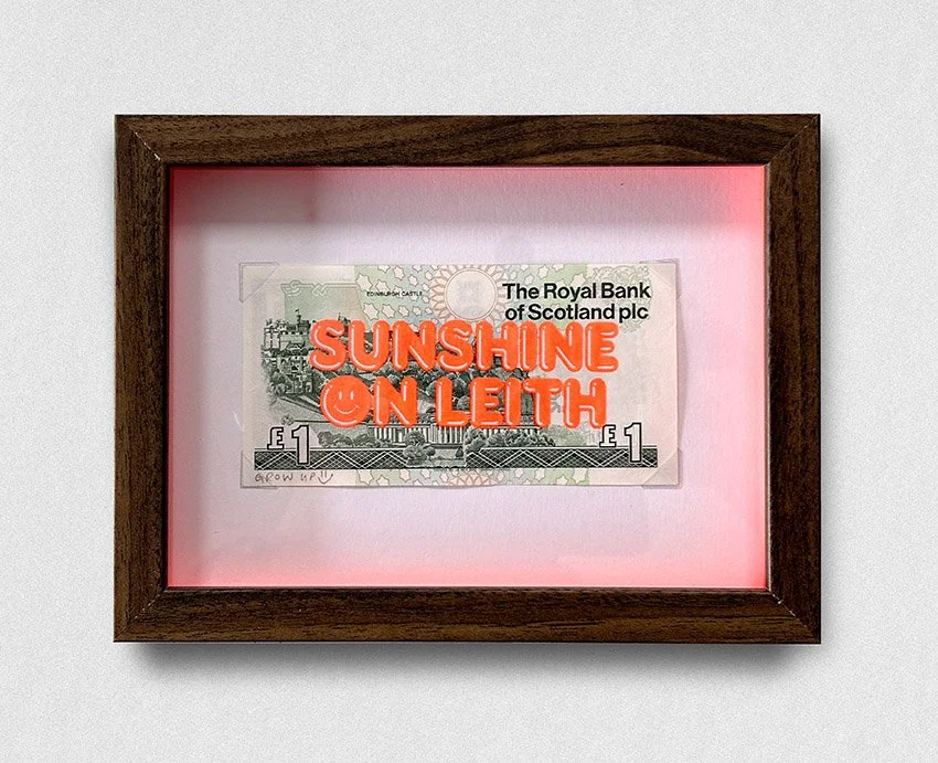 "Its shite being Scottish" Limited edition screenprint on Vintage Edinburgh postcard by Grow Up