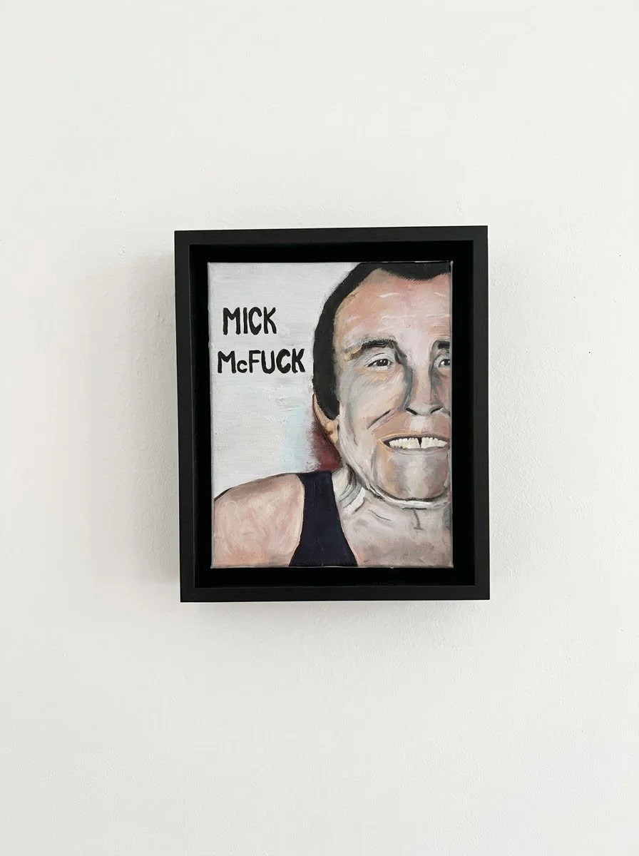 "Mick McFuck" Original Framed painting by Luke Haines
