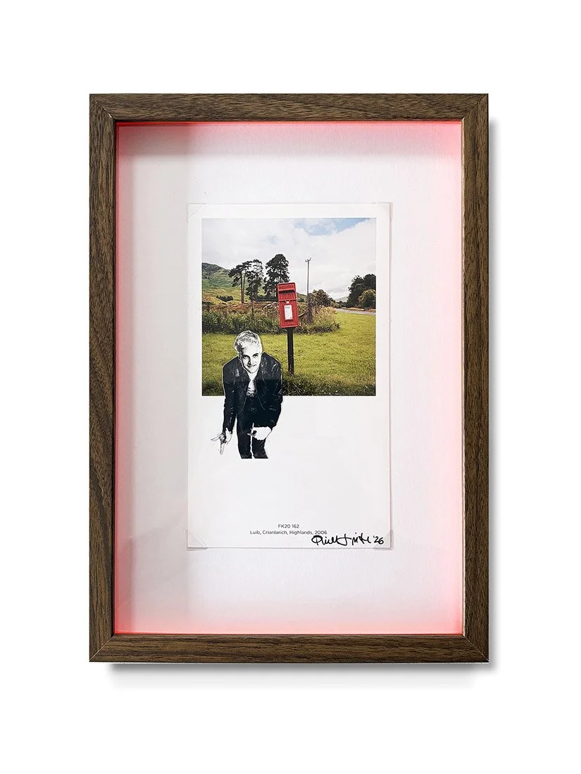 "Headswapping Sick boy" Original Framed Vintage Postcard with Collage by Phill Jupitus