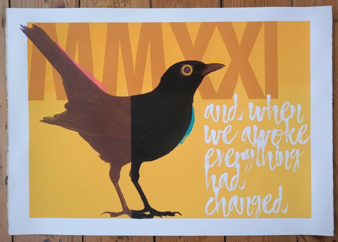 "Blackbird MMXXI" limited edition screenprint by Richard Pendry