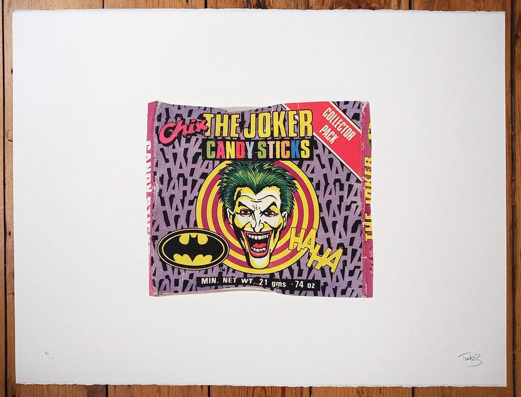 "Joker Candy Sticks" limited edition screenprint by Trash Prints