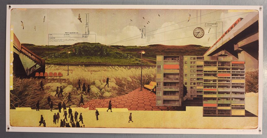 "Highs and Lows" Limited edition screenprint with Gold Leaf by Maxine Gregson