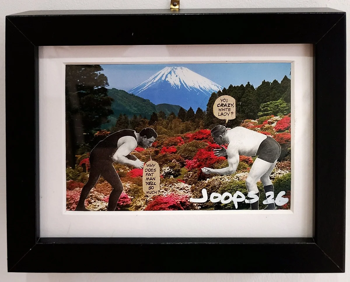 "No Sumo No. 4" Collaged Postcard by Phill Jupitus
