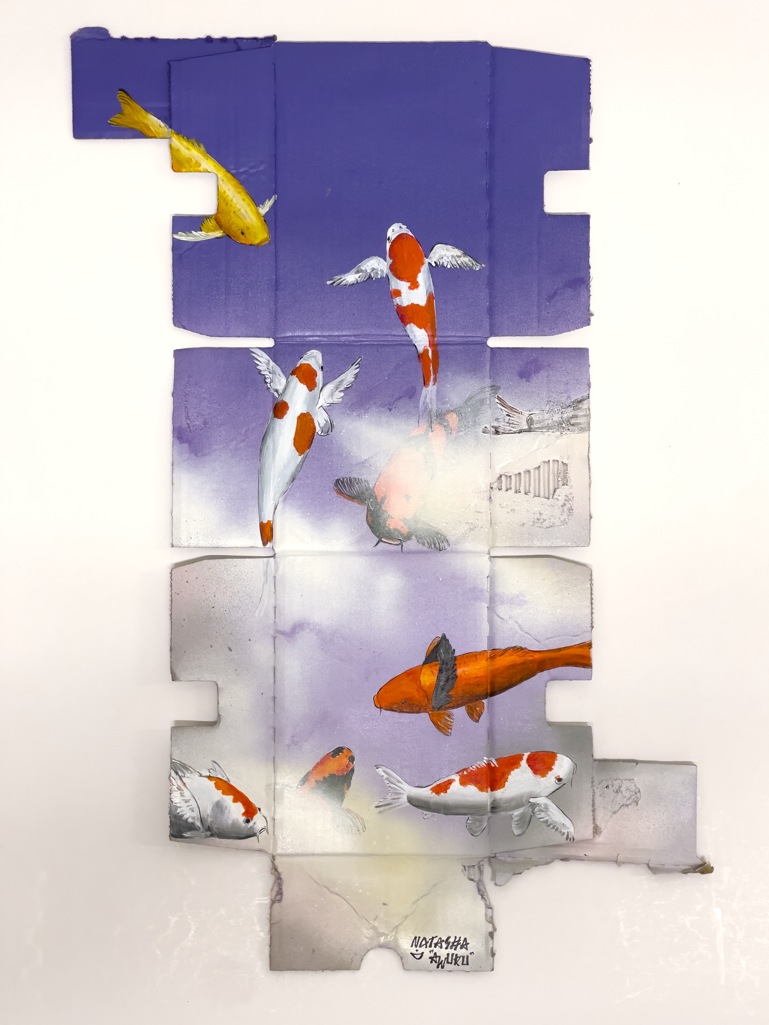 "Koi Story VIII" Acrylic and Spray Paint by Nazaraptor