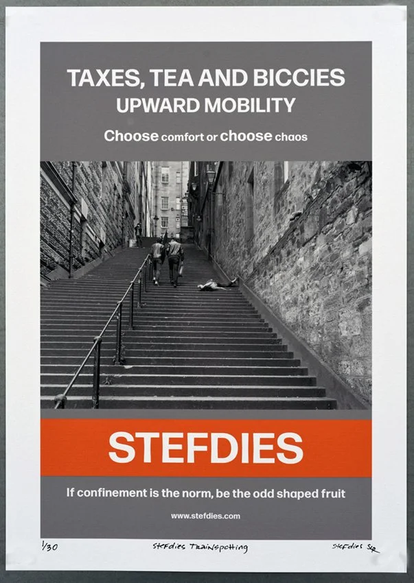 "STEFDIES Trainspotting" Limited edition Giclee print by STEFDIES