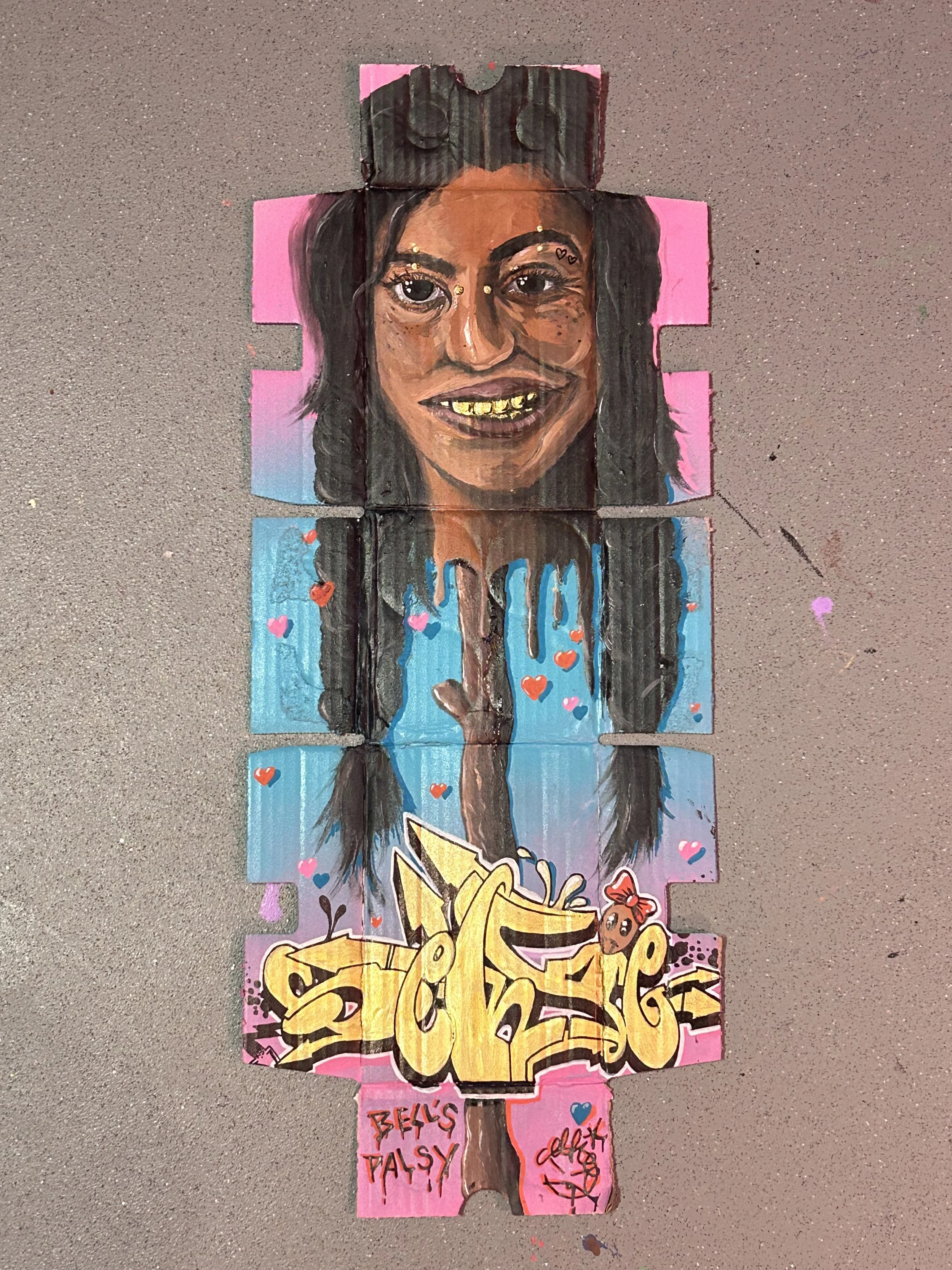 Bell’s Palsy - Acrylic, Spray Paint and Pens by Selfiee