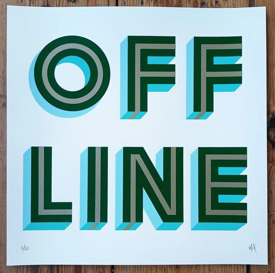 "I wish you were here" limited edition screenprint by Neil van der Knutsen