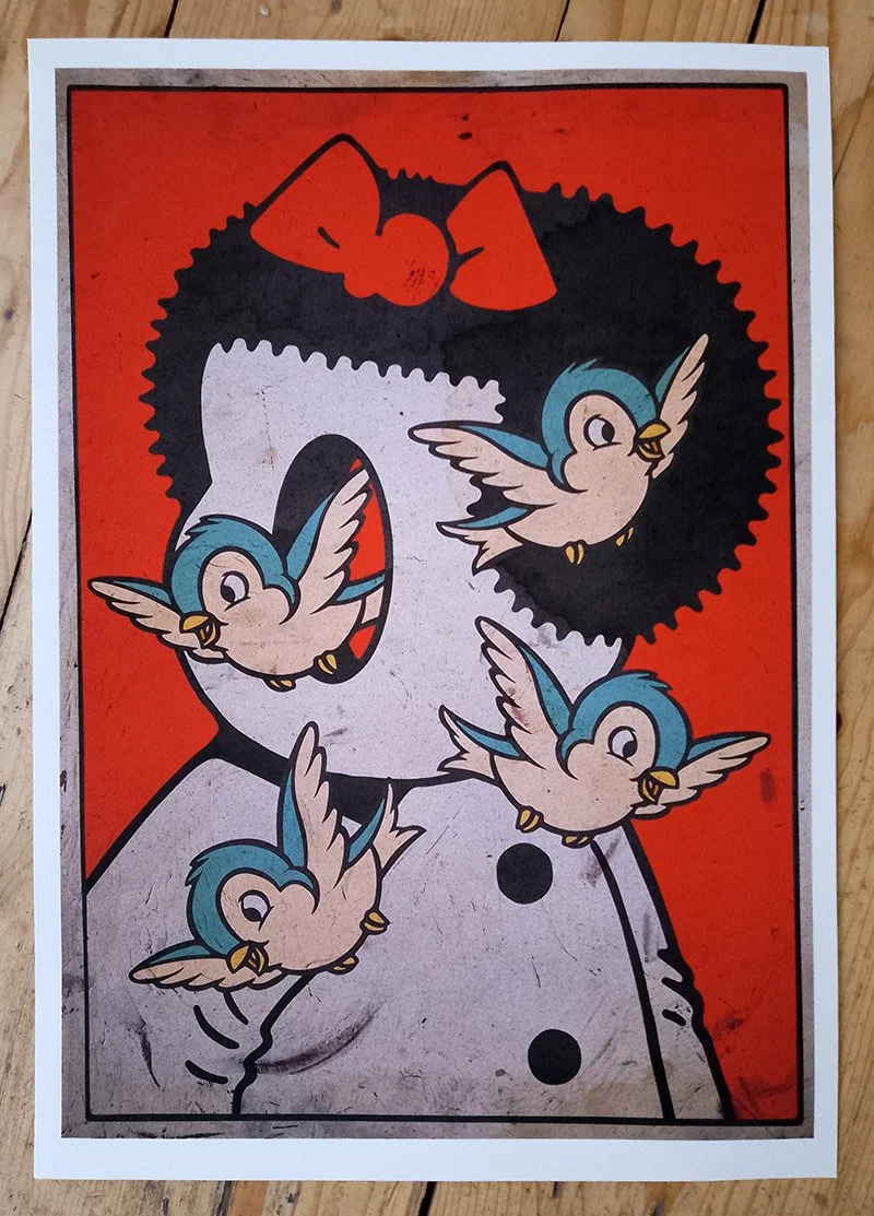 "Effin' Birds" limited edition print by Brian J Hoffman