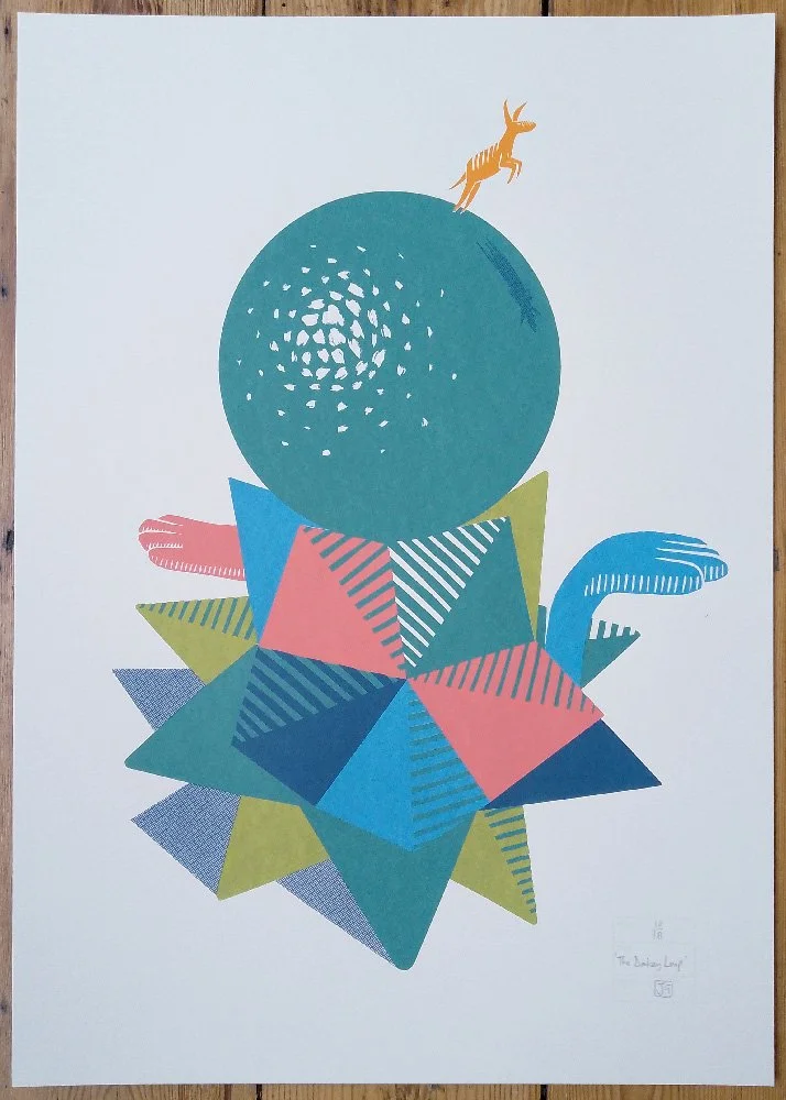 "The Donkey Leap" limited edition screenprint by James Green