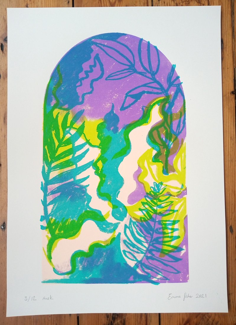 "Dusk" limited edition screenprint by Emma Fisher