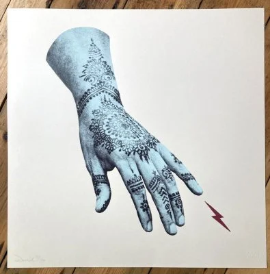 "Spark (Pink Foil)" limited edition screenprint by Donk