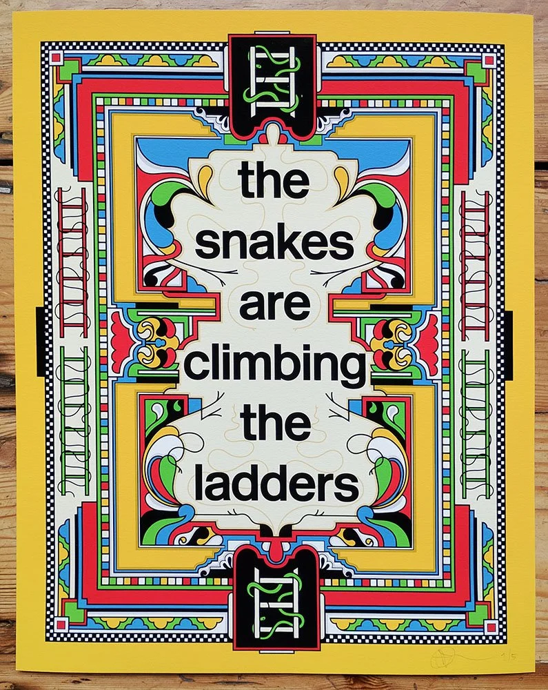 "Snakes and Ladders" Limited edition giclee print by Rebecca Strickson