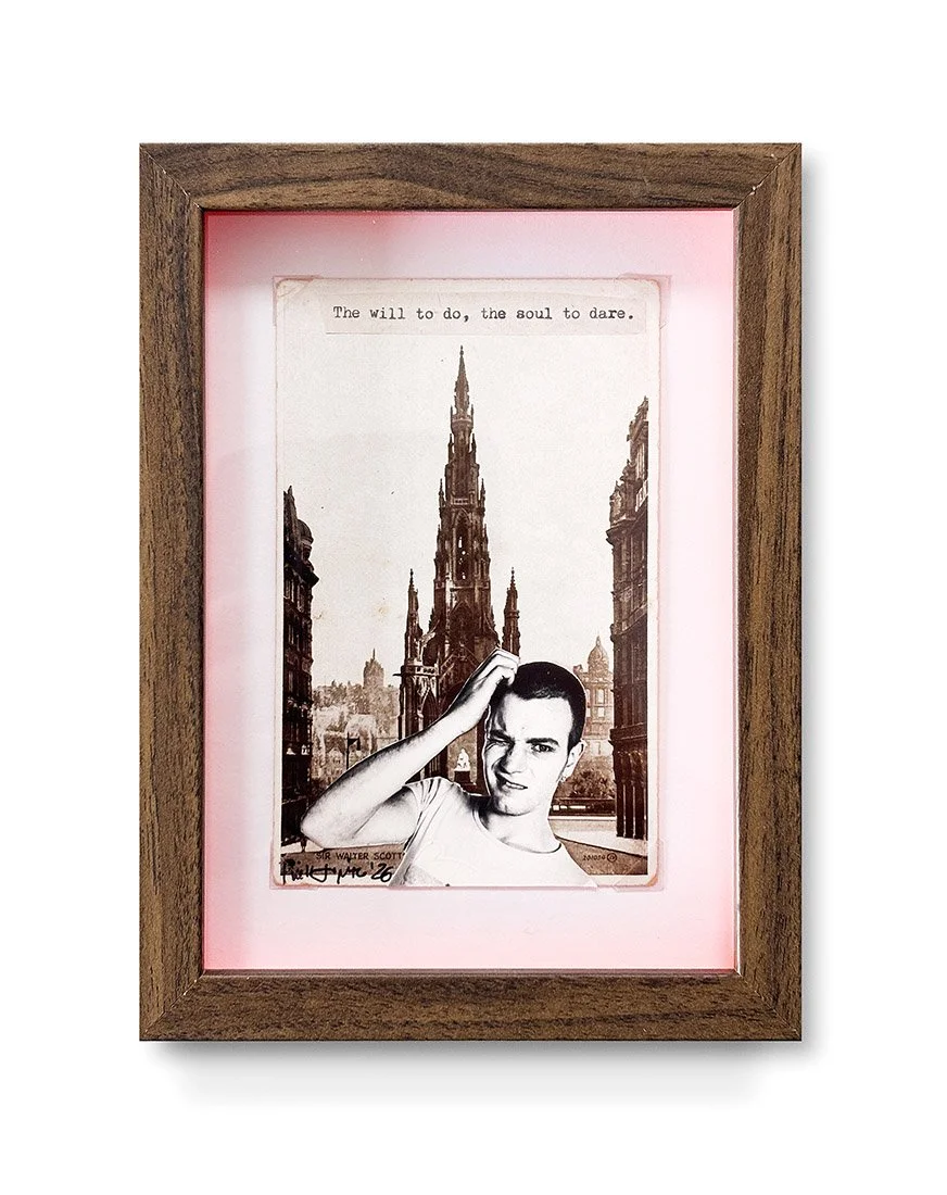 "Waltscotting Renton" Original Framed Vintage Postcard with Collage by Phill Jupitus