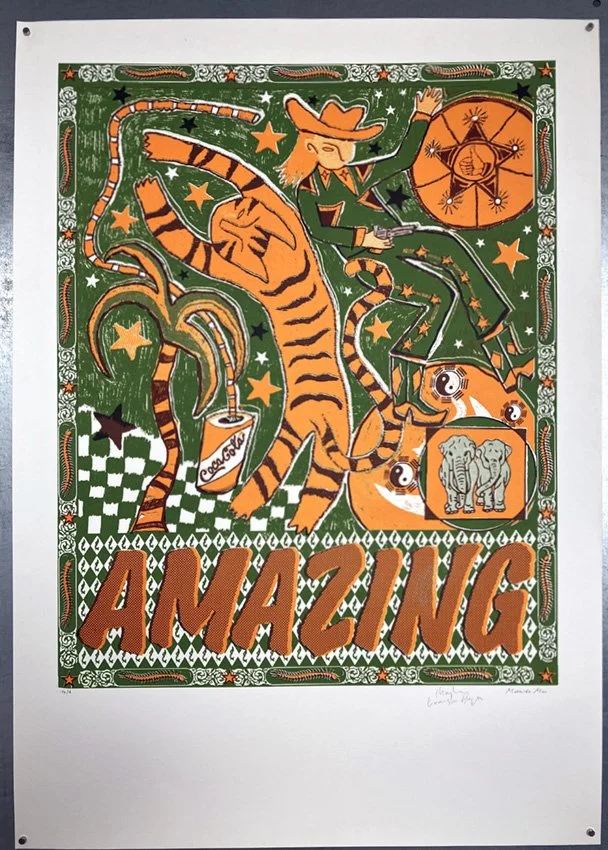"In The Sky With Stars" limited edition screenprint by Charlie Evaristo-Boyce & Mathilda Mai