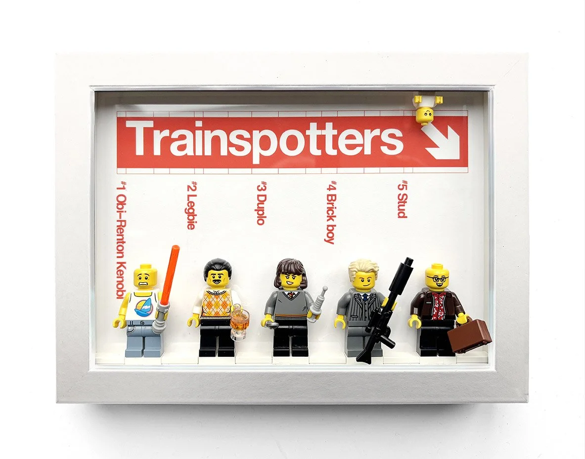 "Brickbuilding" Original LEGO artwork (White frame variant) by Grow up art X Jack Blam