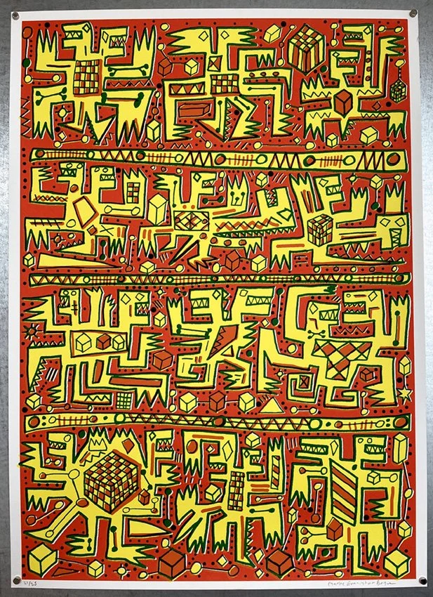 "Crocchain" limited edition screenprint by Charlie Evaristo-Boyce