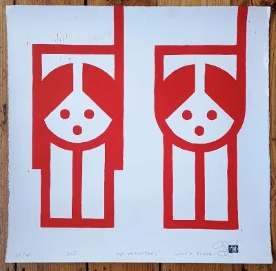 "The Volunteers" limited edition woodcut print by John Pedder