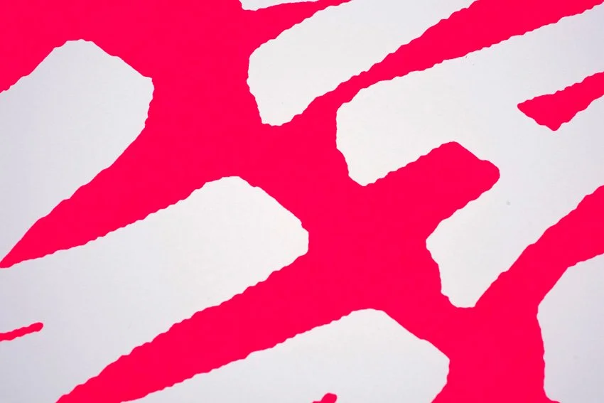 "AMAZING" on pink background screenprint by Charlie Evaristo-Boyce artist