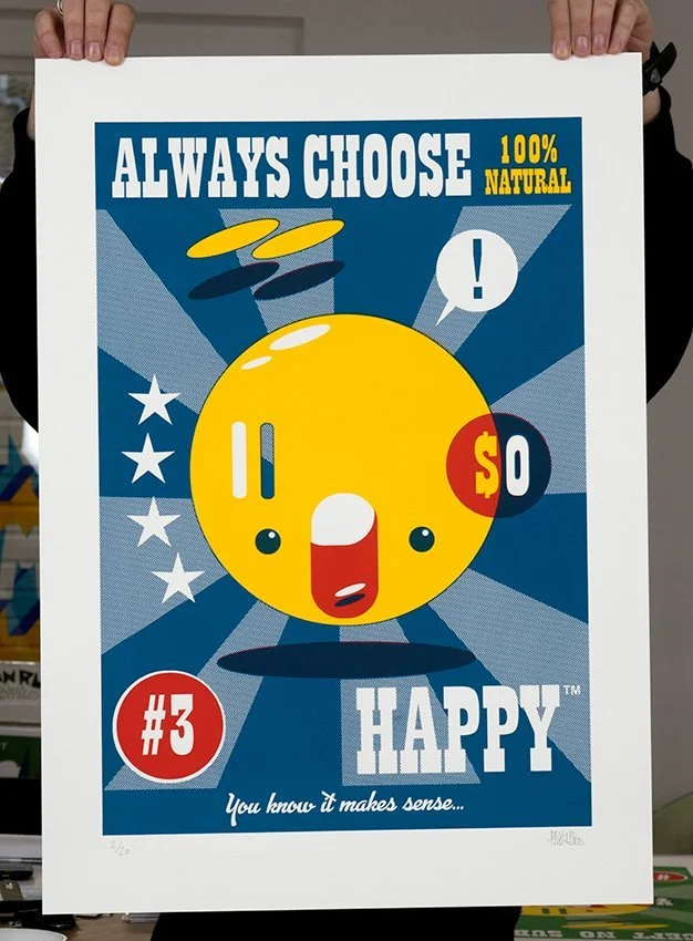 "Happy™" limited edition screenprint by Beyond Thrilled