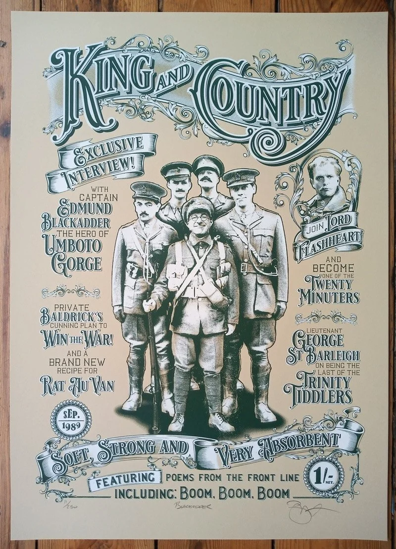 "Blackadder" screenprint by Barry Bulsara