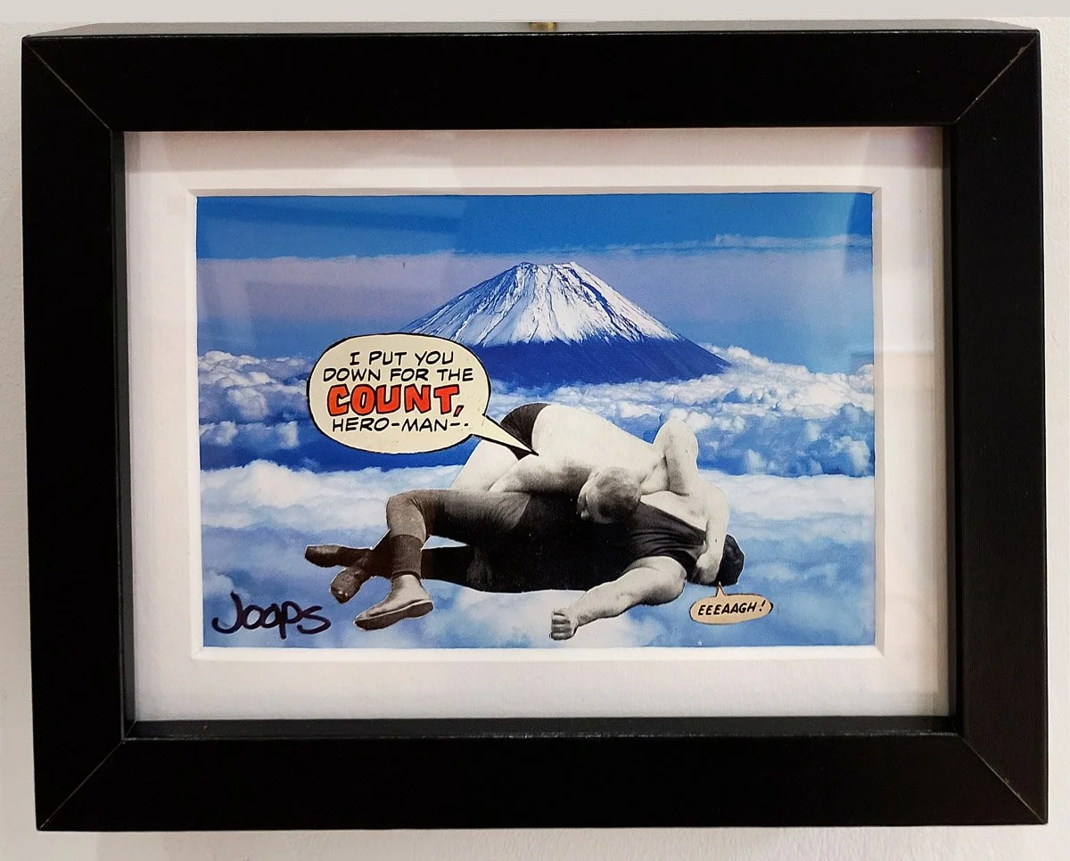 "No Sumo No.2" Collaged Postcard by Phill Jupitus