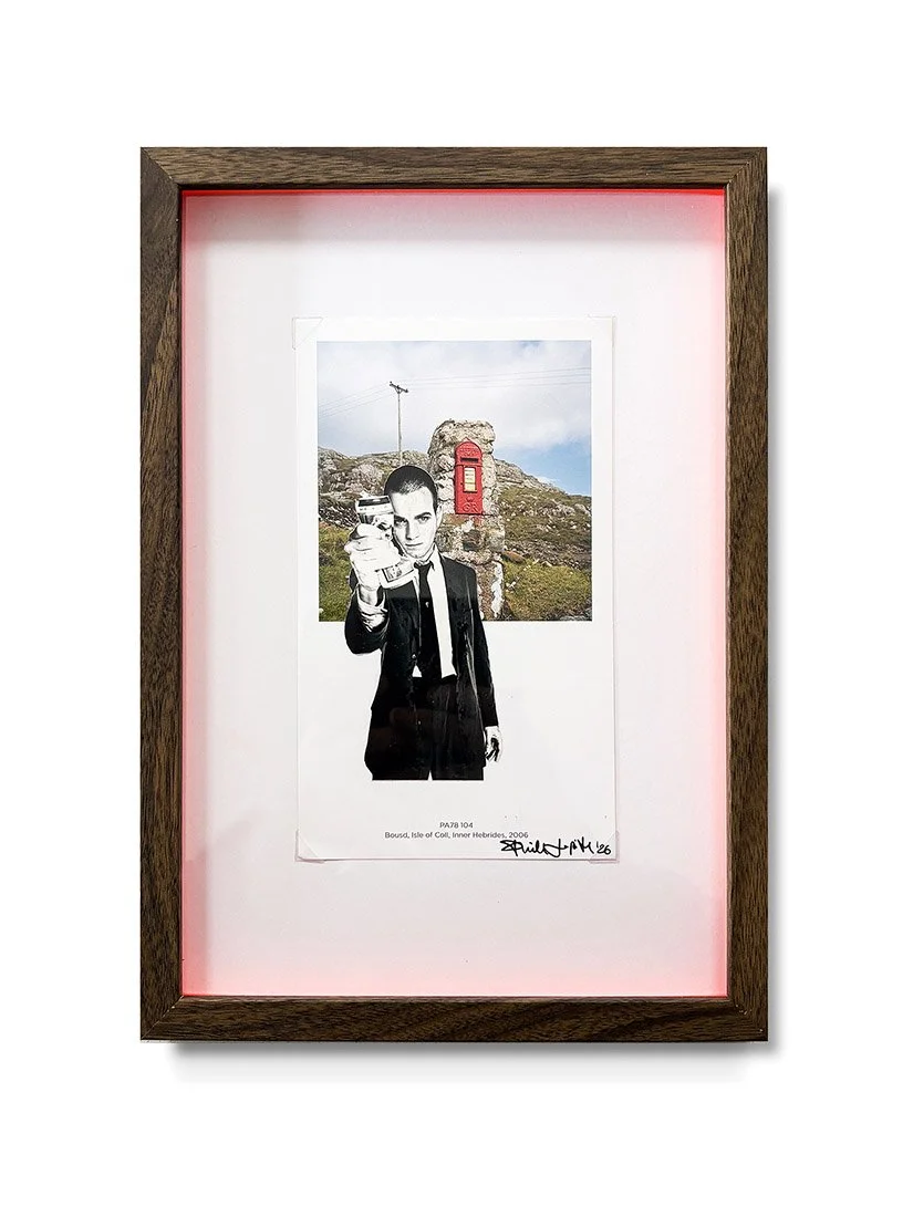 "Headswapping Renton" Original Framed Vintage Postcard with Collage by Phill Jupitus