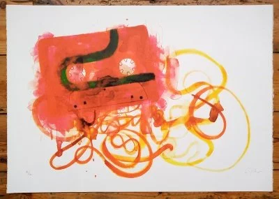 "Cassette - Red" limited edition screenprint by Gavin Dobson