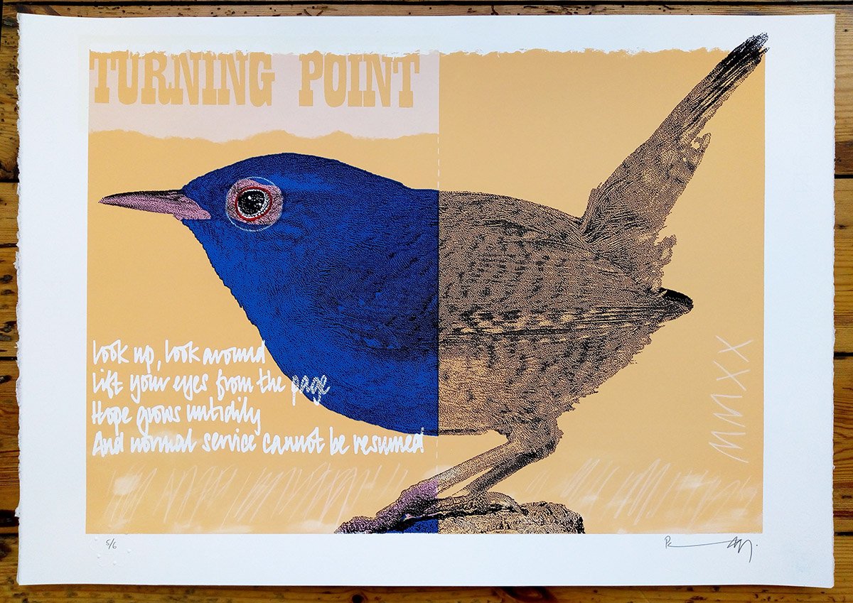 "Wren MMXX" limited edition screenprint by Richard Pendry