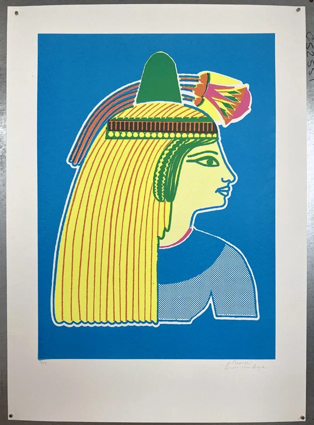 "Girl Wearing Lotus Flower" limited edition screenprint by Charlie Evaristo-Boyce