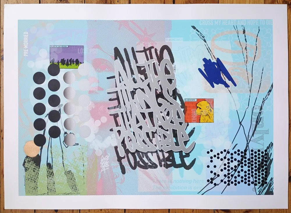 "Flailing Daily" limited edition screenprint by Richard Pendry