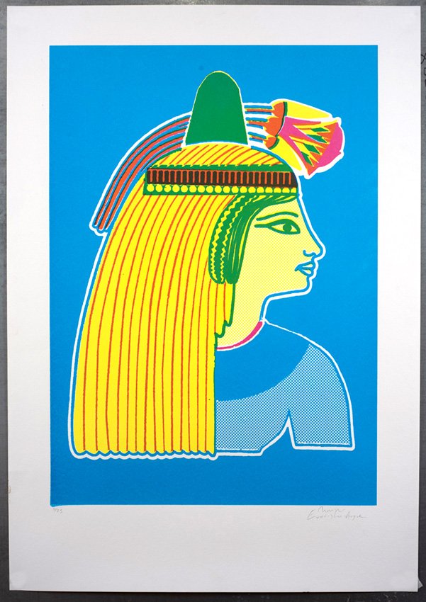 "Girl Wearing Lotus Flower" limited edition screenprint by Charlie Evaristo-Boyce