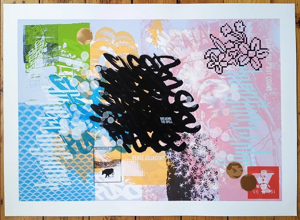 "Peace Adjacent" limited edition screenprint by Richard Pendry