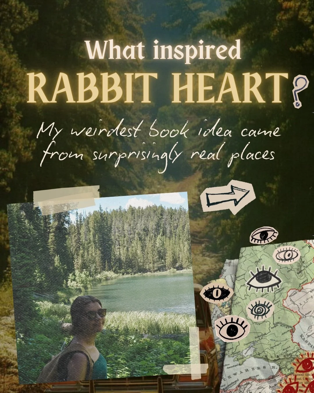 RABBIT HEART is basically a love letter to all my favorite things!! If you like any of these (or all of them) let&rsquo;s be friends. D&euml;ad serious. 👁️🌾🌿

RABBIT HEART is a horror romance (horrormance?) novel about two college students on a ro