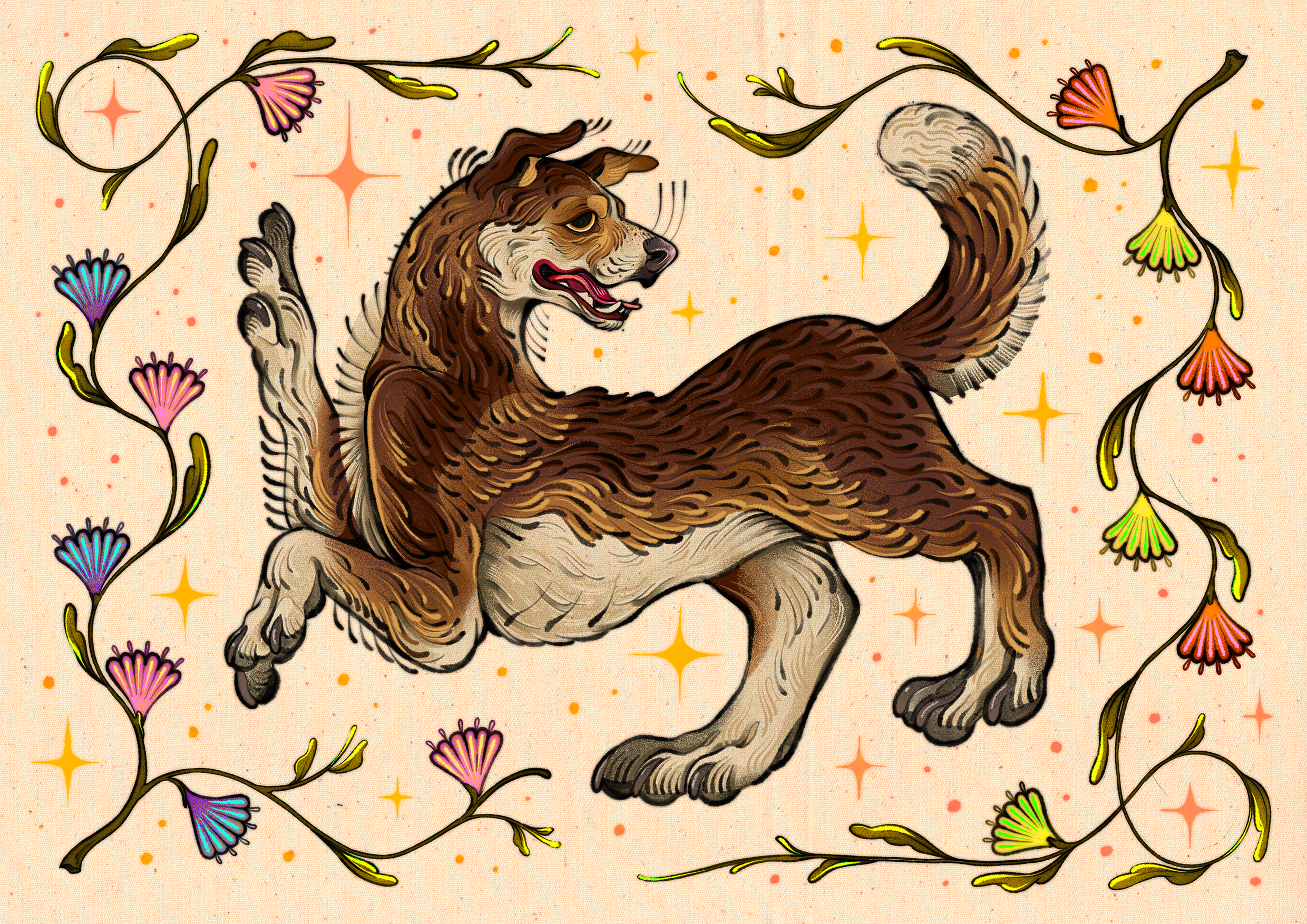 Sneaky pup, color fullbody, 2021
