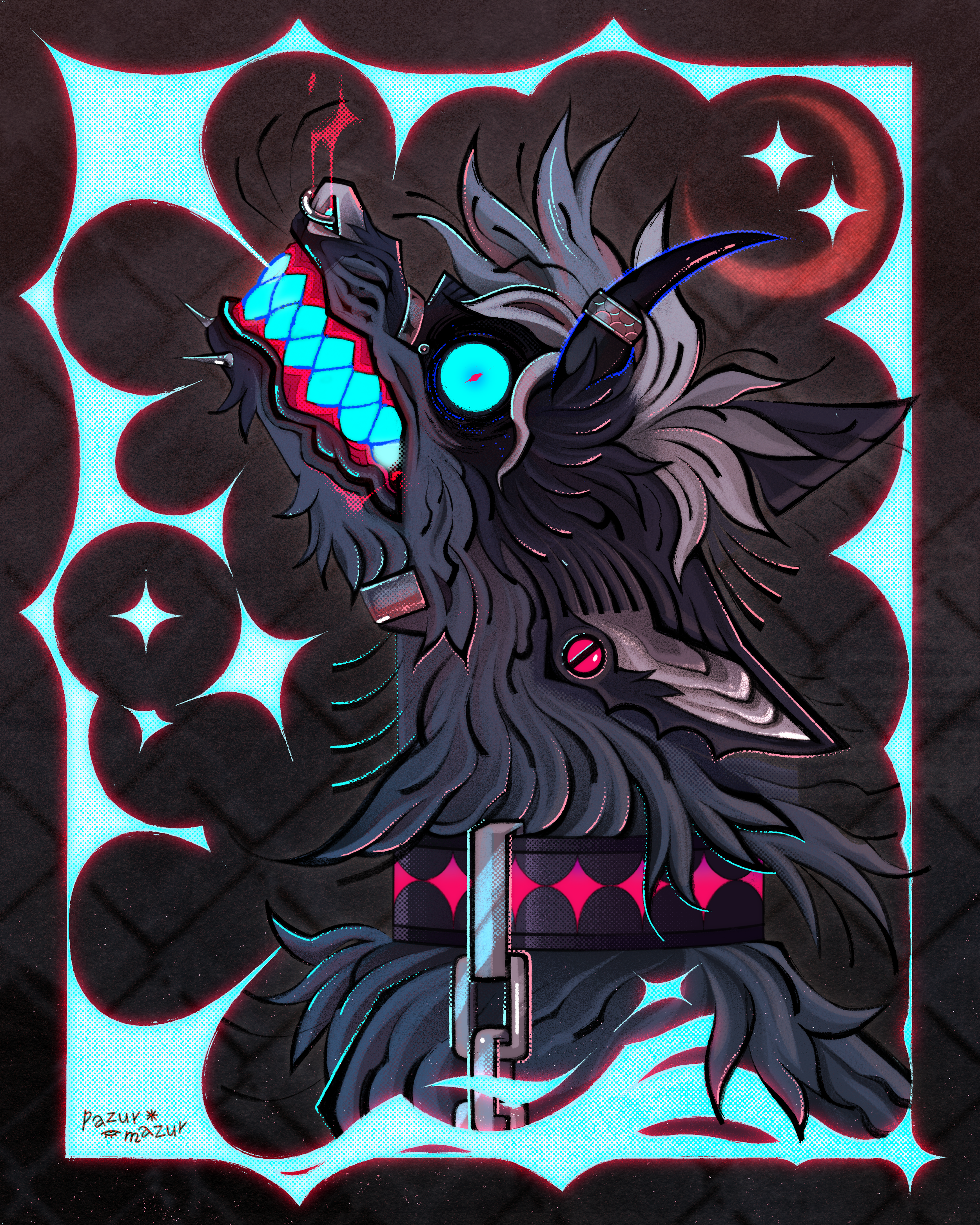 Hellhound, collared portrait, 2022