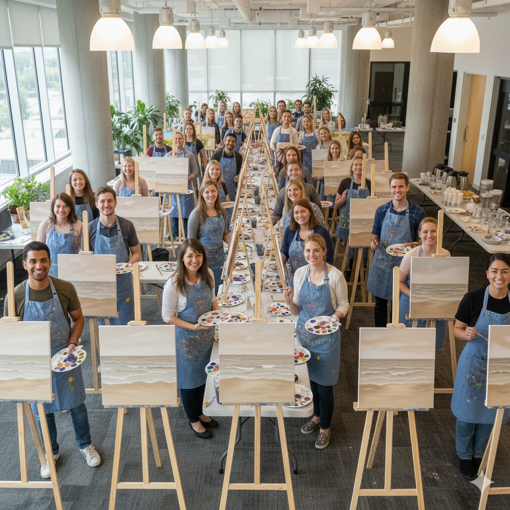 Corporate Team Building Painting Event