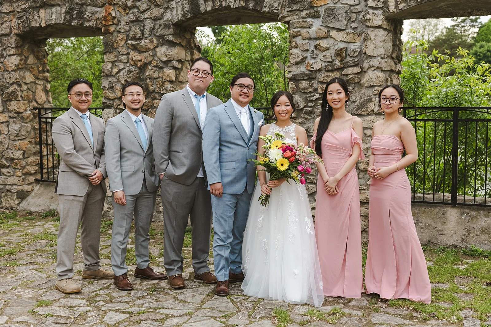 Bride and Groom with wedding party  Cambridge,  ON  Cambridge Mill  Fedora Media.jpg
