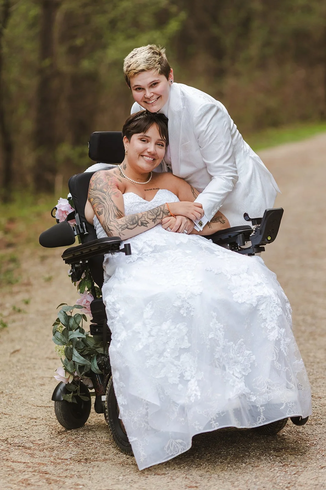 Bride smiling in forest  Pine Valley Chalet  Kitchener, ON  Fedora Media.jpg