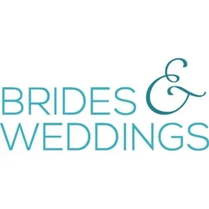 Text reading 'Brides & Weddings' in teal font on a white background.