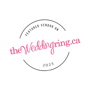 Logo with a black background, pink cursive text reading 'the Weddinggroom.ca'.