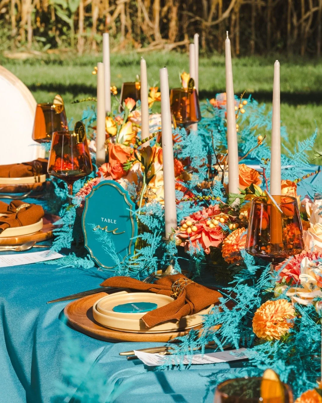 We love bold colours... like the exquisite teal in this outdoor photoshoot.

It pops beautifully against natural backdrops, adds depth without overpowering, and brings a fresh, vibrant energy to every frame. Whether it&rsquo;s a dress, a suit, or sub