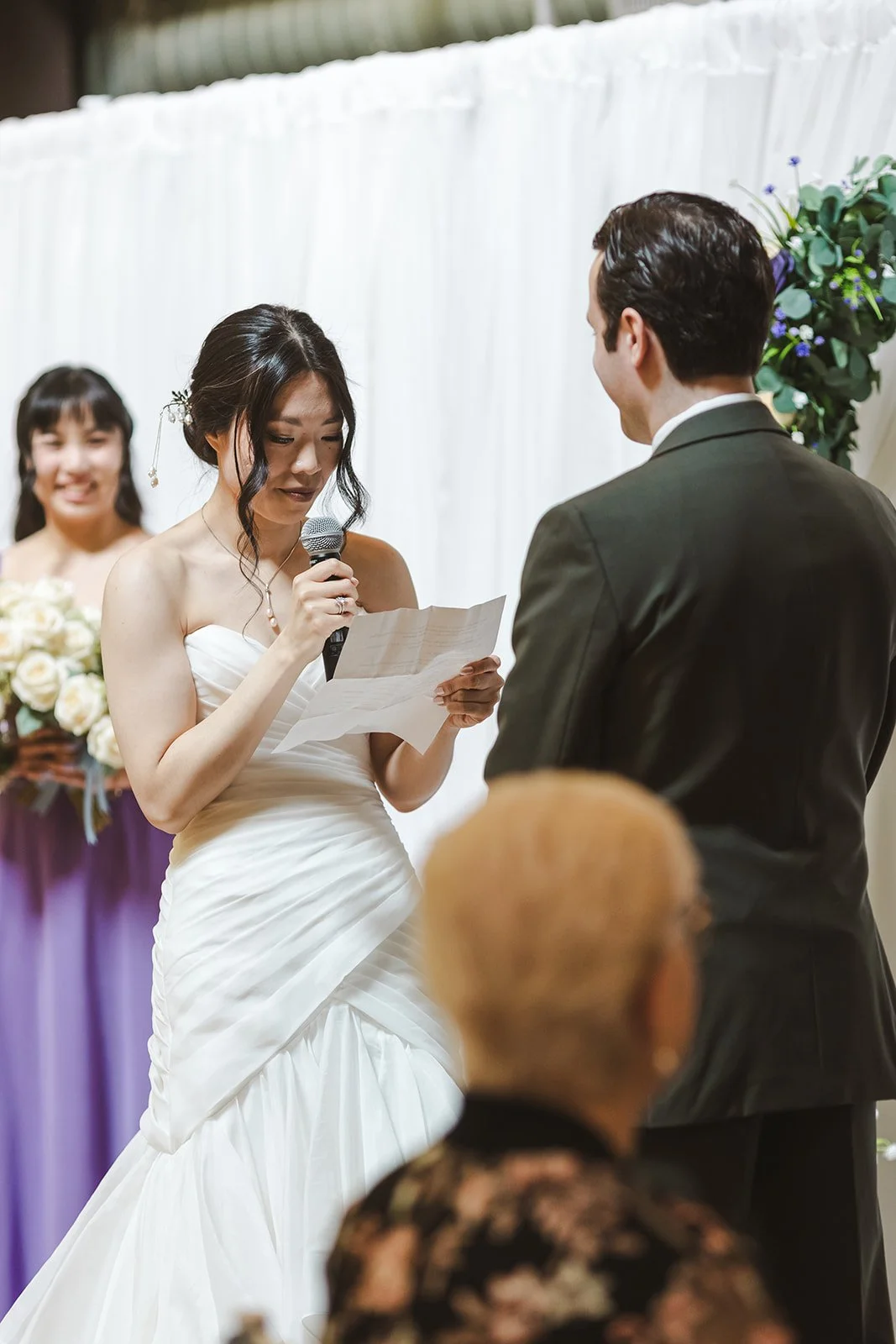 Bride reading vows during wedding ceremony  Kitchener, ON  THE museum  Fedora Media.jpg