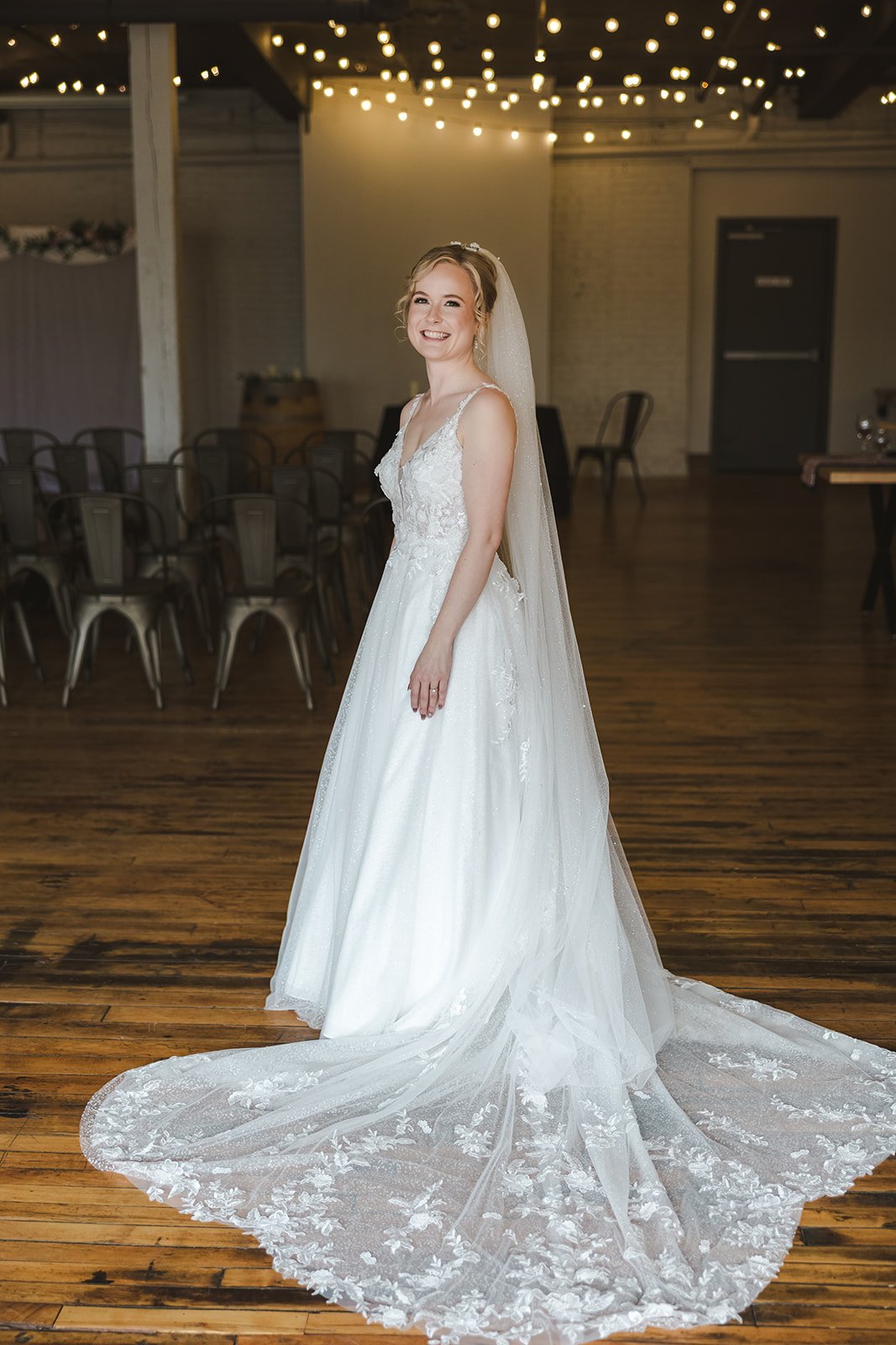 Bride with twinkle lights  Four Fathers  Cambridge, ON  Fedora Media.jpg